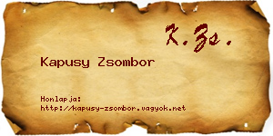 Kapusy Zsombor névjegykártya