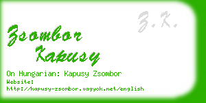 zsombor kapusy business card